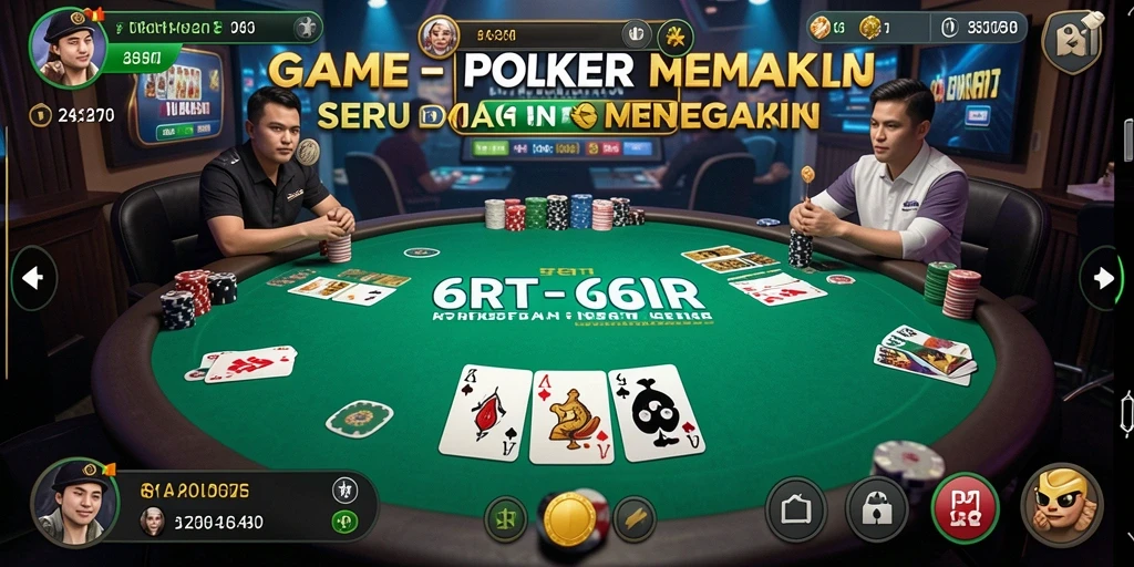 Tampilan gameplay 6RT yang menegangkan saat bermain Poker.