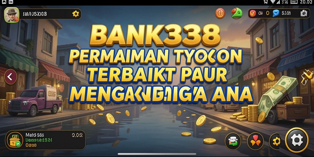 Tangkapan layar utama BANK338 menampilkan antarmuka permainan Tycoon yang menarik.