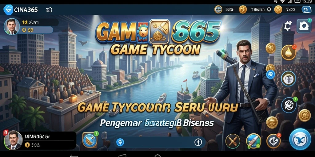 Screenshot CINA365 menampilkan strategi bisnis yang menarik dan gameplay Tycoon yang mendalam.