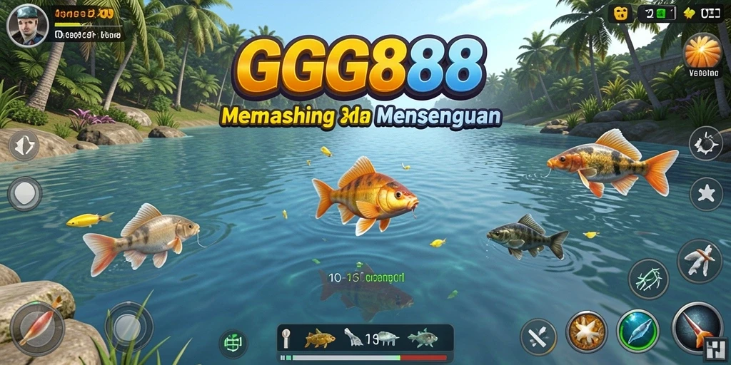 Screenshot GGG888 menampilkan aksi seru saat memancing.