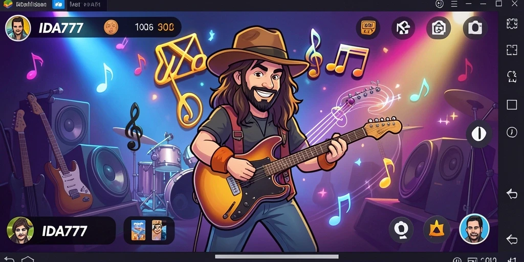 Screenshot gameplay IDA777 menunjukkan pengalaman musik yang interaktif.