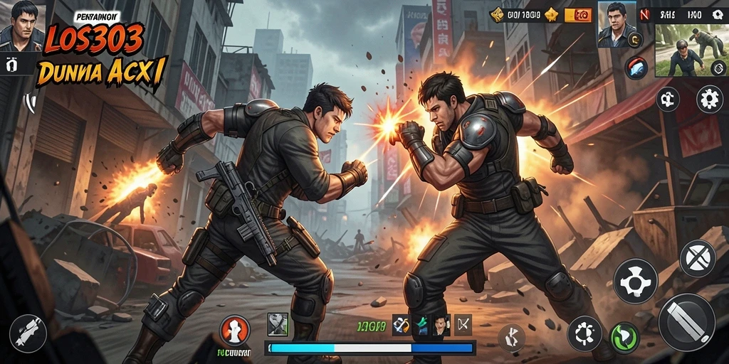 Tangkapan layar gameplay LOS303 menunjukkan aksi pertarungan yang seru.