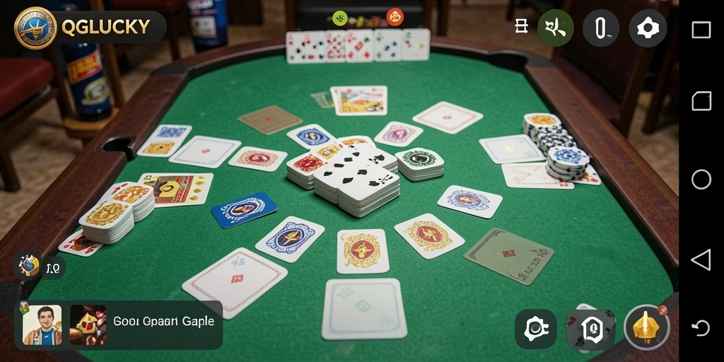 Tampilan gameplay QGLUCKY dengan suasana bermain Gaple yang seru.
