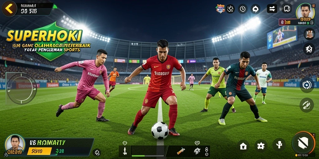 Screenshot SUPERHOKI menampilkan aksi seru dalam permainan olahraga.