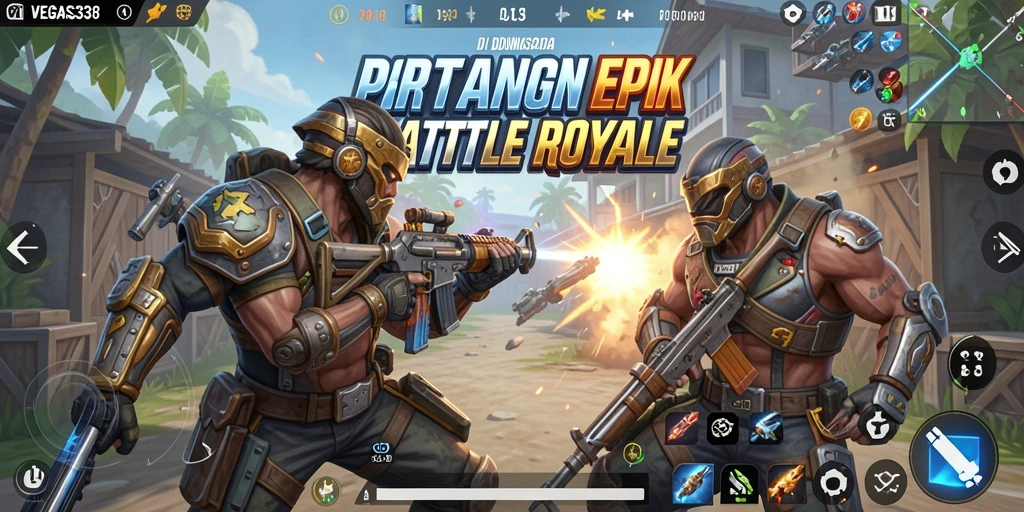 Tangkapan layar gameplay VEGAS338 yang mengasyikkan dari pertarungan Battle Royale.