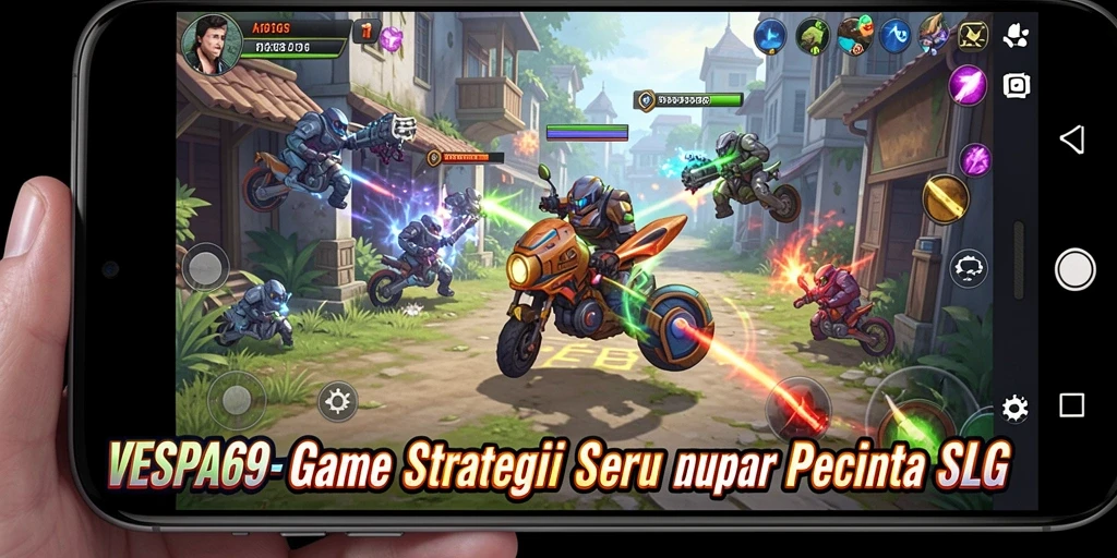 Tampilan gameplay VESPA69 yang menegangkan dan penuh tindakan.