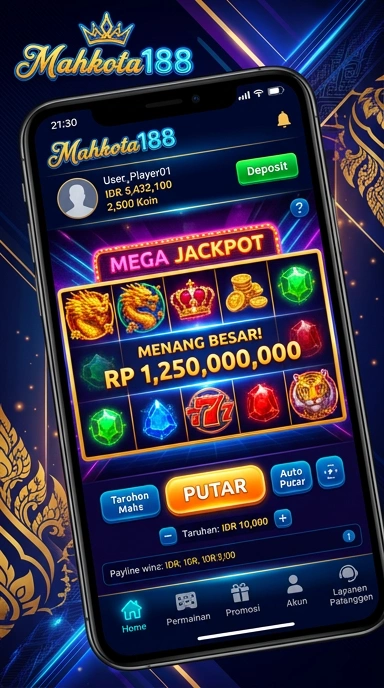 Tampilan utama aplikasi mahkota188 yang menarik dan informatif.